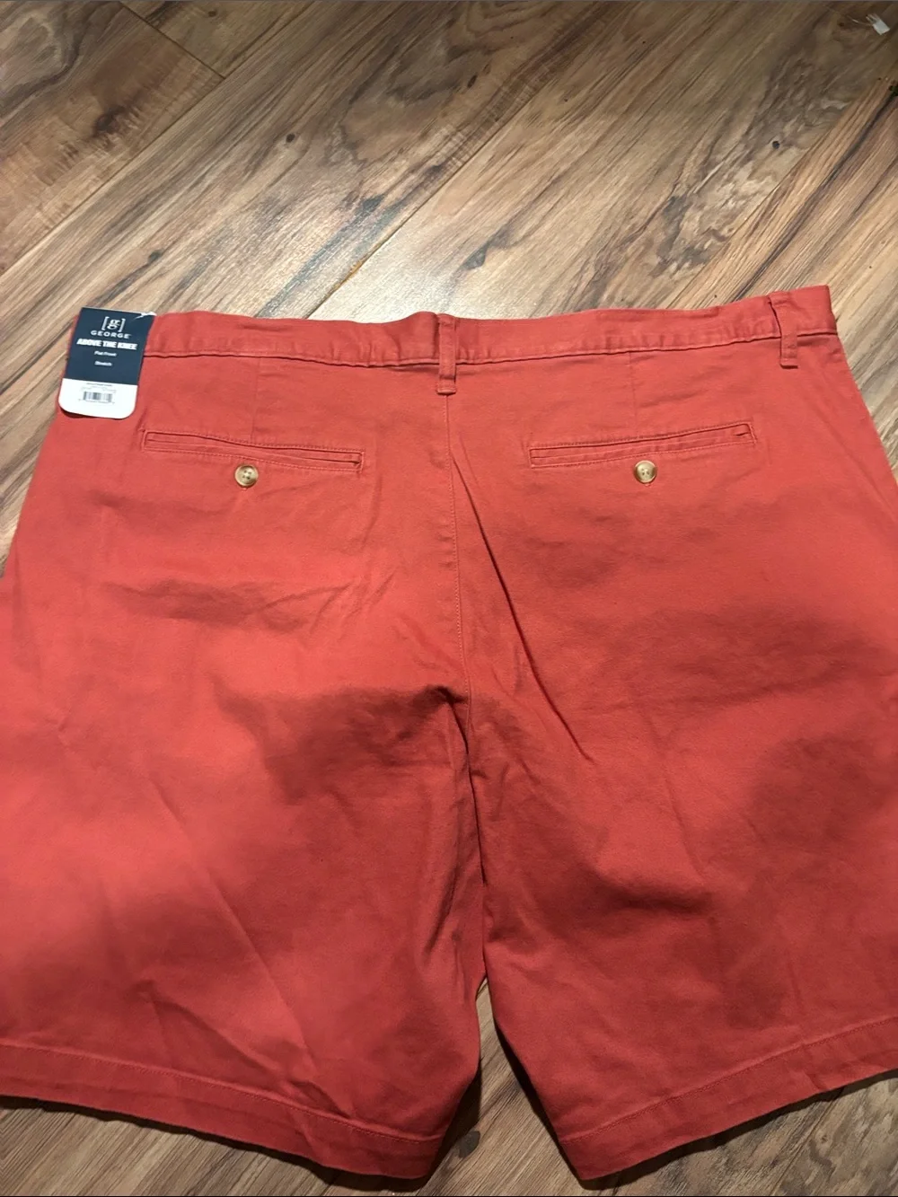 George Red Flat-Front Men's Shorts